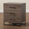 Baxton Studio Daxton Modern & Contemporary Rustic Oak Finished Wood 3-Drawer Storage Chest 202-11307 - alternate 2